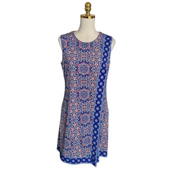 Calvin Klein Women's Sleeveless Overlay Stretch Jersey Shift Dress Size 10 - Picture 1 of 9